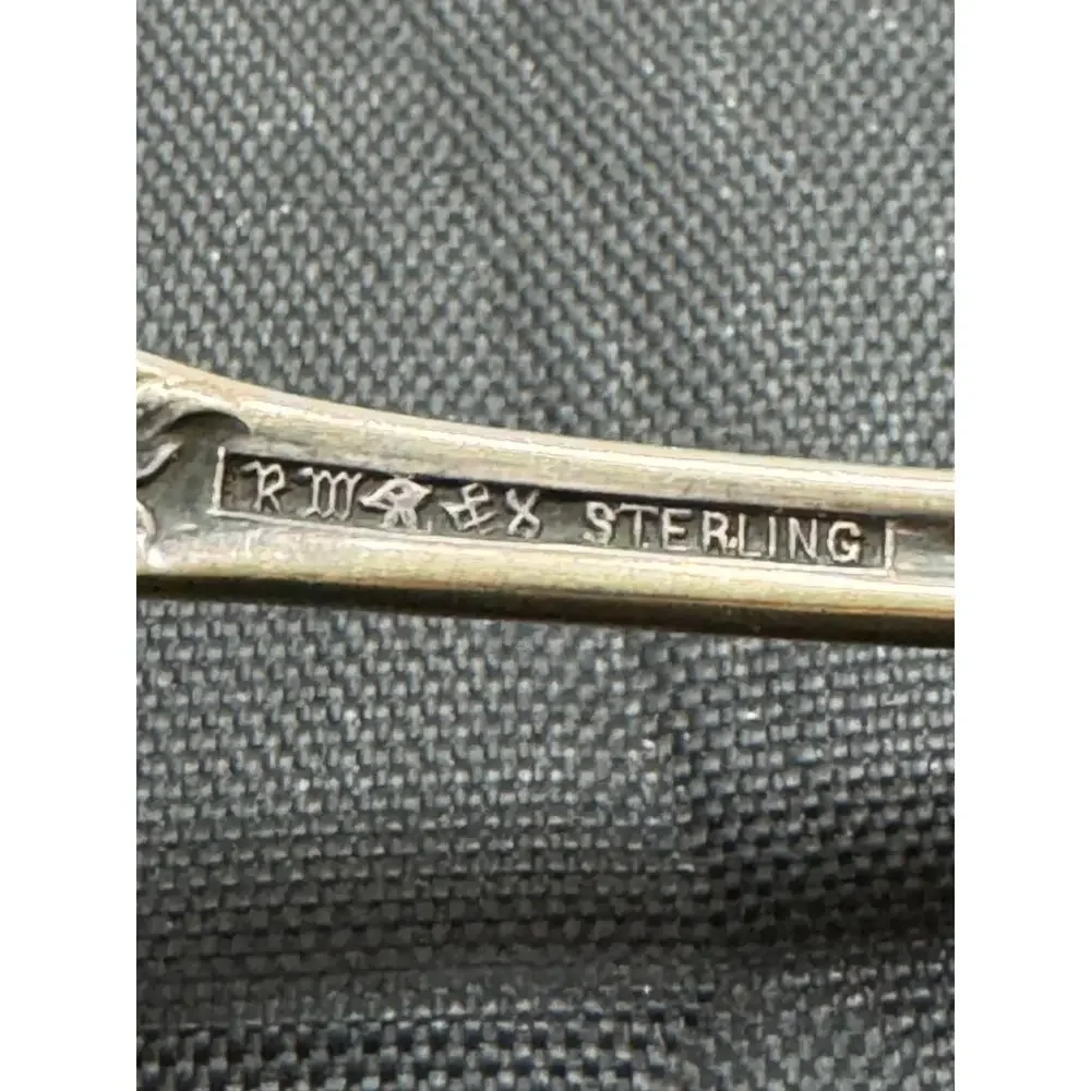 Antique Wallace Sterling Silver 1902 Floral Berry Sugar Spoon Shell Art Nouveau